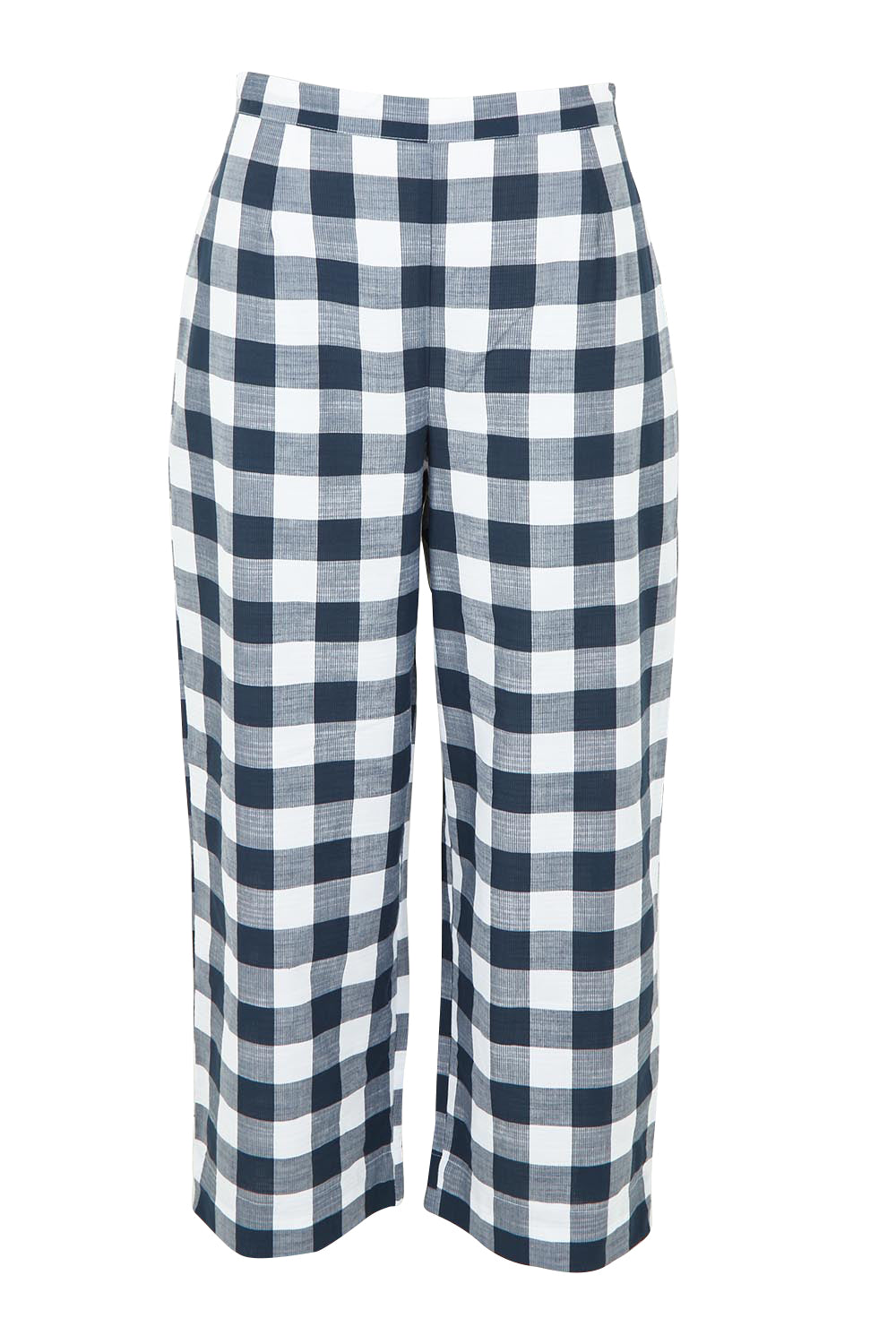 Product shot of the 7/8 Flat Front Cotton Pant in colour Navy (Blue), from the front