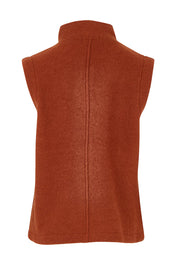 High Collar Boiled Wool Vest – Copper