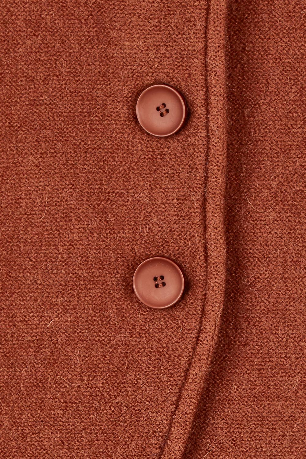 High Collar Boiled Wool Vest – Copper