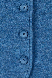 High Collar Boiled Wool Vest – Denim