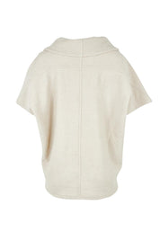 Cowl Neck Boiled Wool Top – Cream