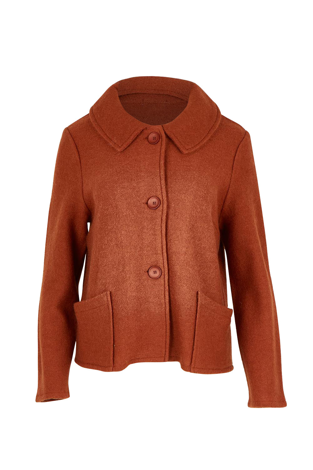 Audrey Collared Boiled Wool Jacket – Copper