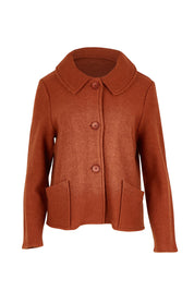 Audrey Collared Boiled Wool Jacket – Copper