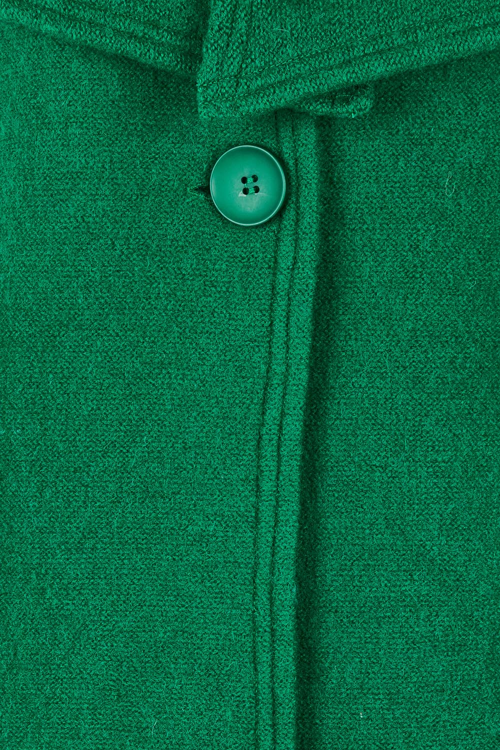 Collared Boiled Wool Crop Coat – Green