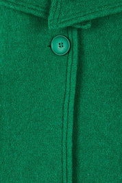 Collared Boiled Wool Crop Coat – Green