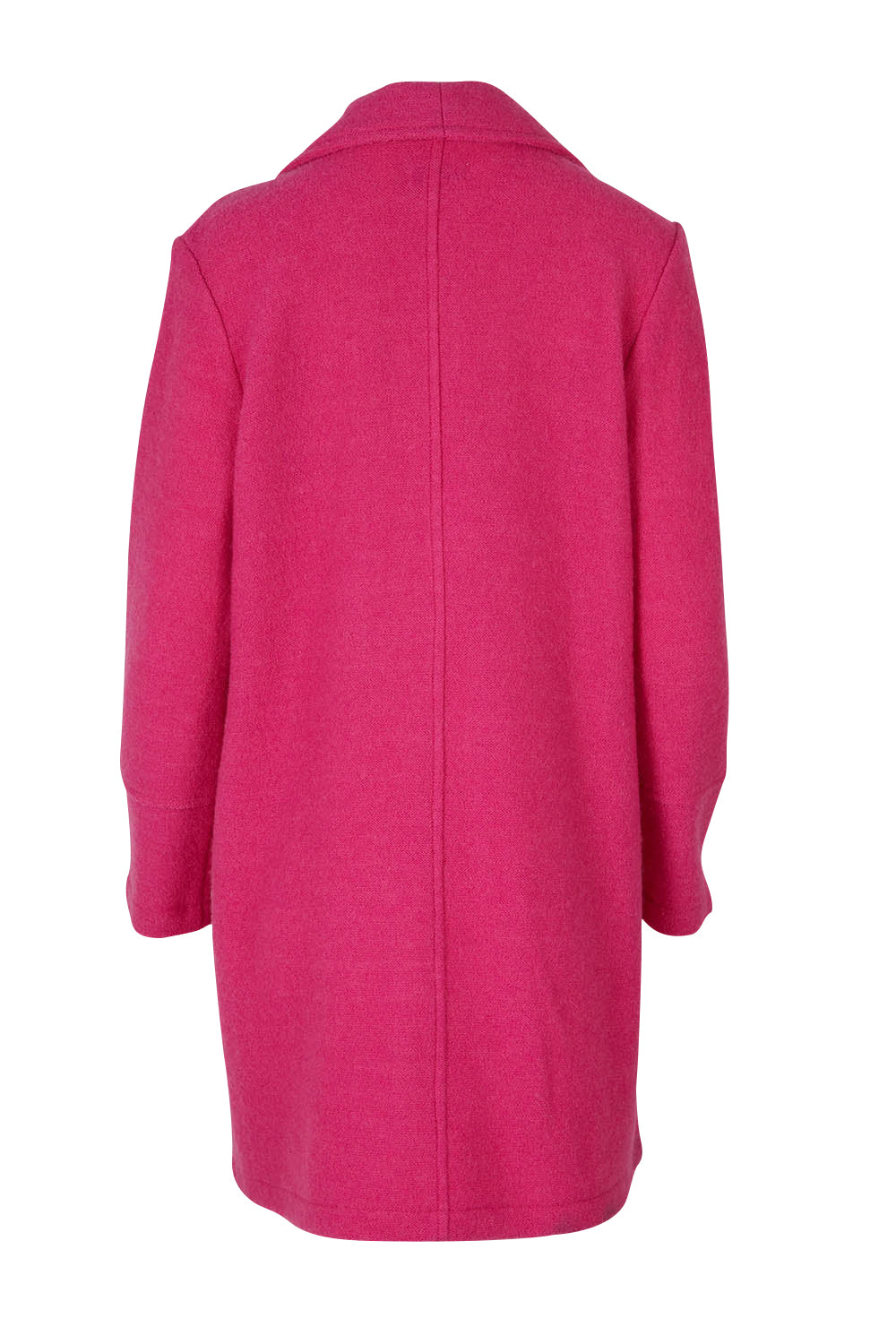 Product shot of the 1 Button Collared Coat in colour Pink (Pink), from the back