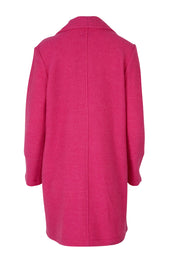 Product shot of the 1 Button Collared Coat in colour Pink (Pink), from the back