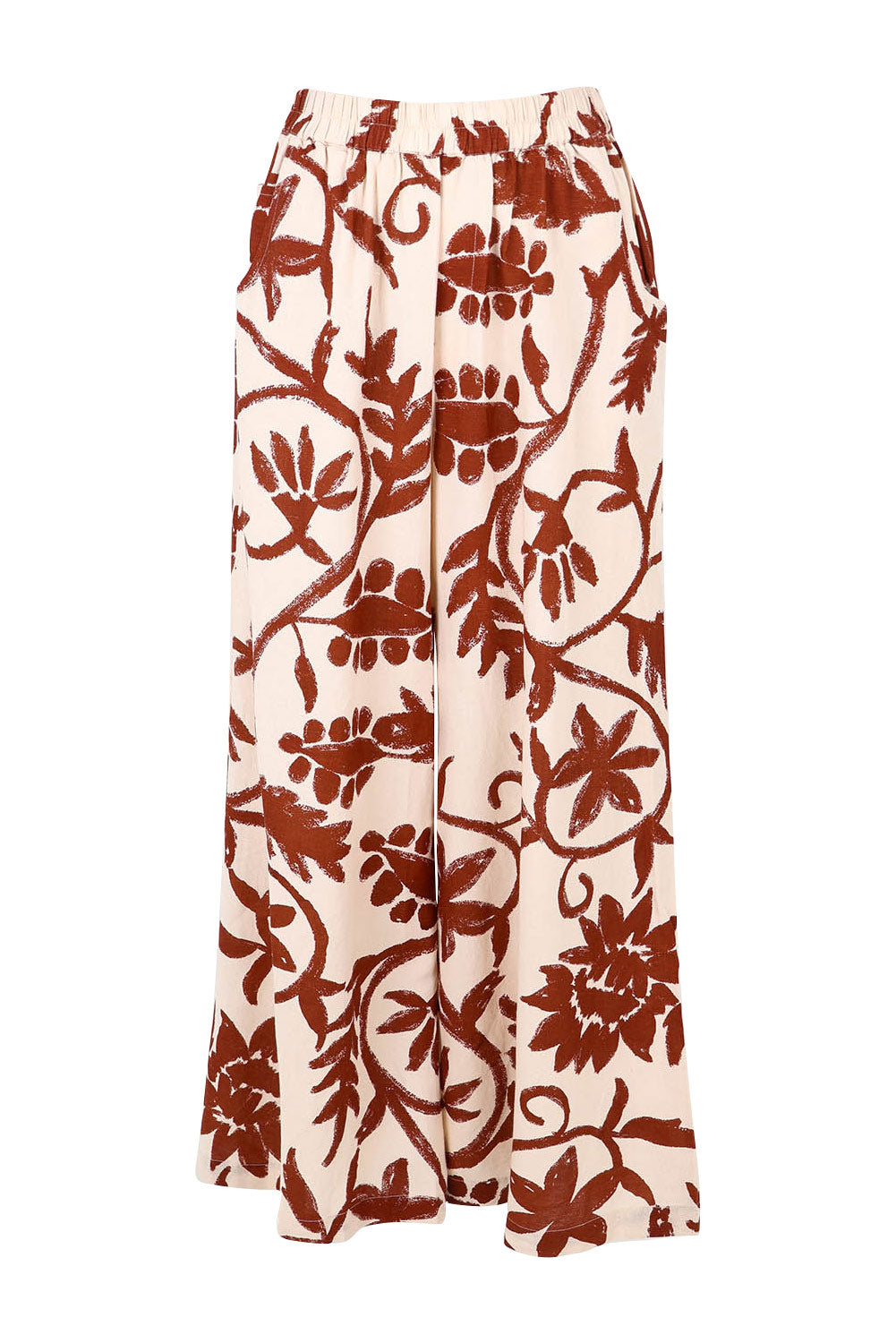 Product shot of the Positano Pant in colour Cubanbloom, from the front