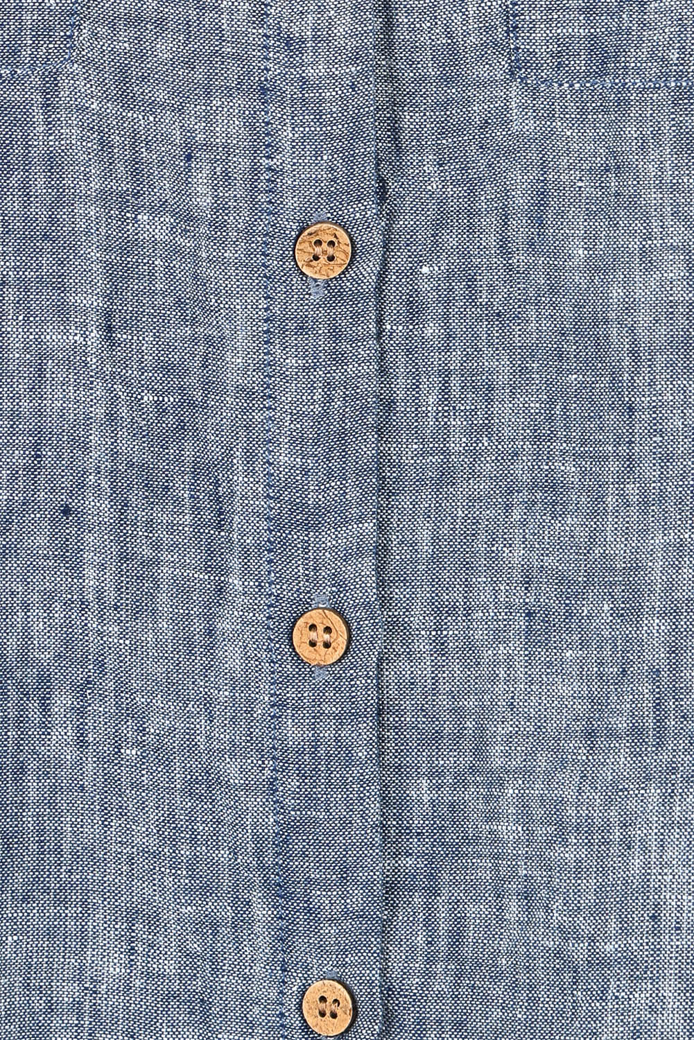 Product shot of the Bazzar Linen Top in colour Navyflick (Blue), detail