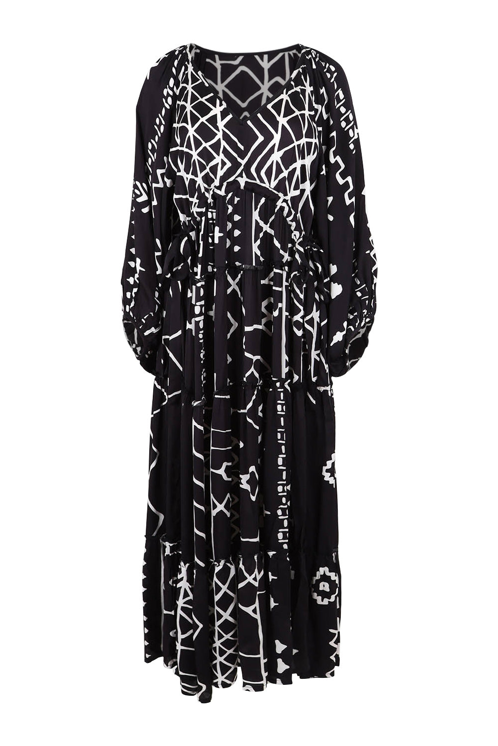 Product shot of the Wing And A Prayer Maxi in colour Blkindus (Black), from the front