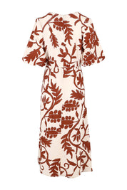 Product shot of the Ava Midi Dress in colour Cubanbloom, from the back