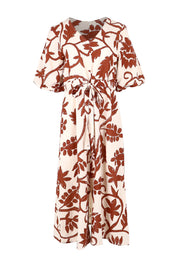Product shot of the Ava Midi Dress in colour Cubanbloom, from the front