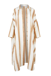 Product shot of the Giorgio Coat Dress in colour Fezstripe (White), detail