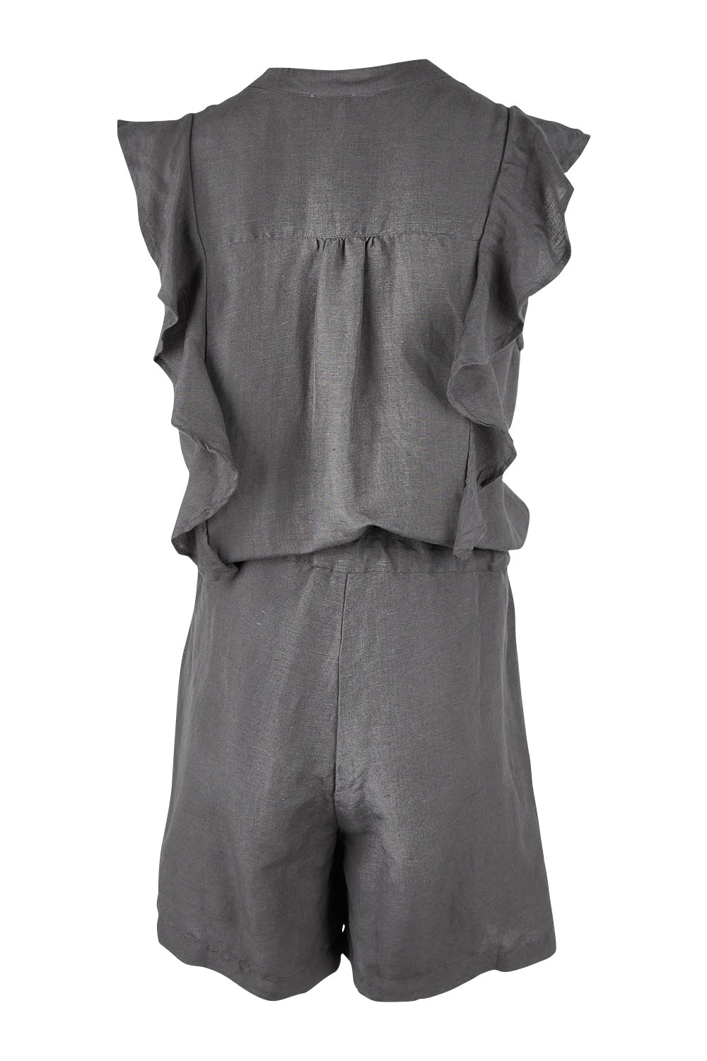 Product shot of the Mandalay Jumpsuit in colour Charcoal (Grey), from the back