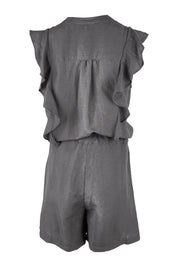 Product shot of the Mandalay Jumpsuit in colour Charcoal (Grey), from the back