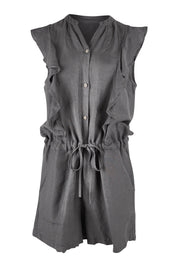 Product shot of the Mandalay Jumpsuit in colour Charcoal (Grey), from the front