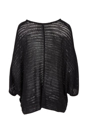 Product shot of the Tesoro Top in colour Black (Black), from the back