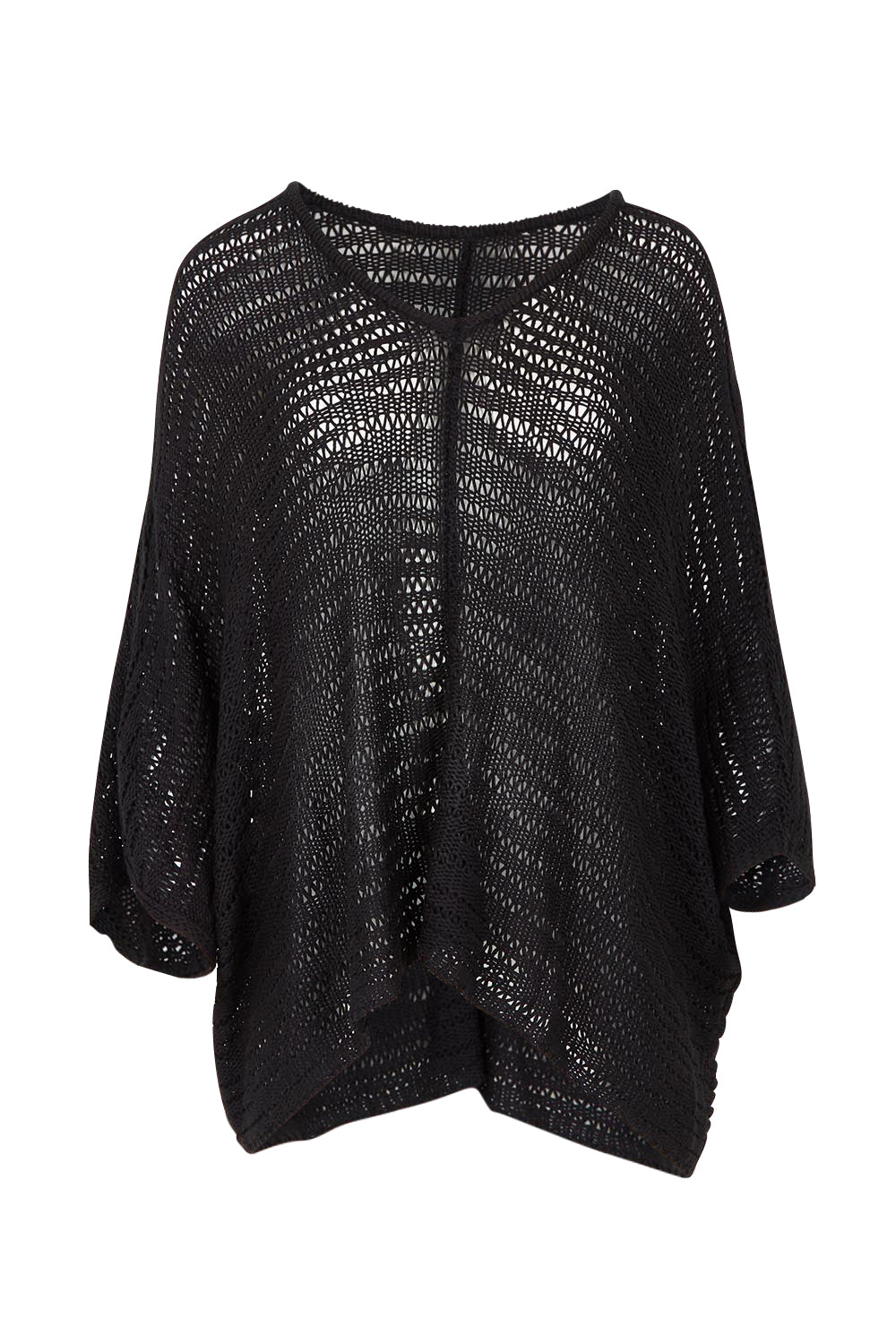 Product shot of the Tesoro Top in colour Black (Black), from the front