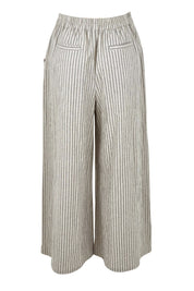 Product shot of the Positano Cotton Linen Pant in colour Pisastripe, from the back