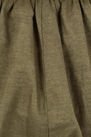Product shot of the Positano Cotton Linen Short in colour Khaki (Green), detail