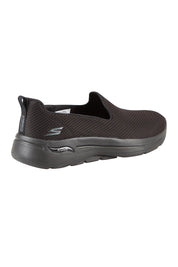 Product shot of the Go Walk Arch Fit in colour Black (Black), from the back