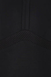 Product shot of the Panelled High Neck One Piece in colour Black (Black), detail
