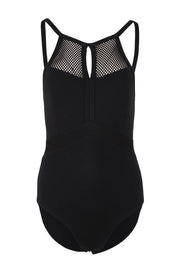 Product shot of the Panelled High Neck One Piece in colour Black (Black), from the front