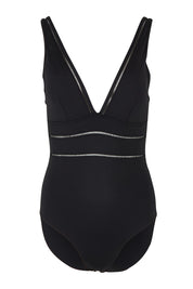 Product shot of the Spliced One Piece in colour Black (Black), from the front