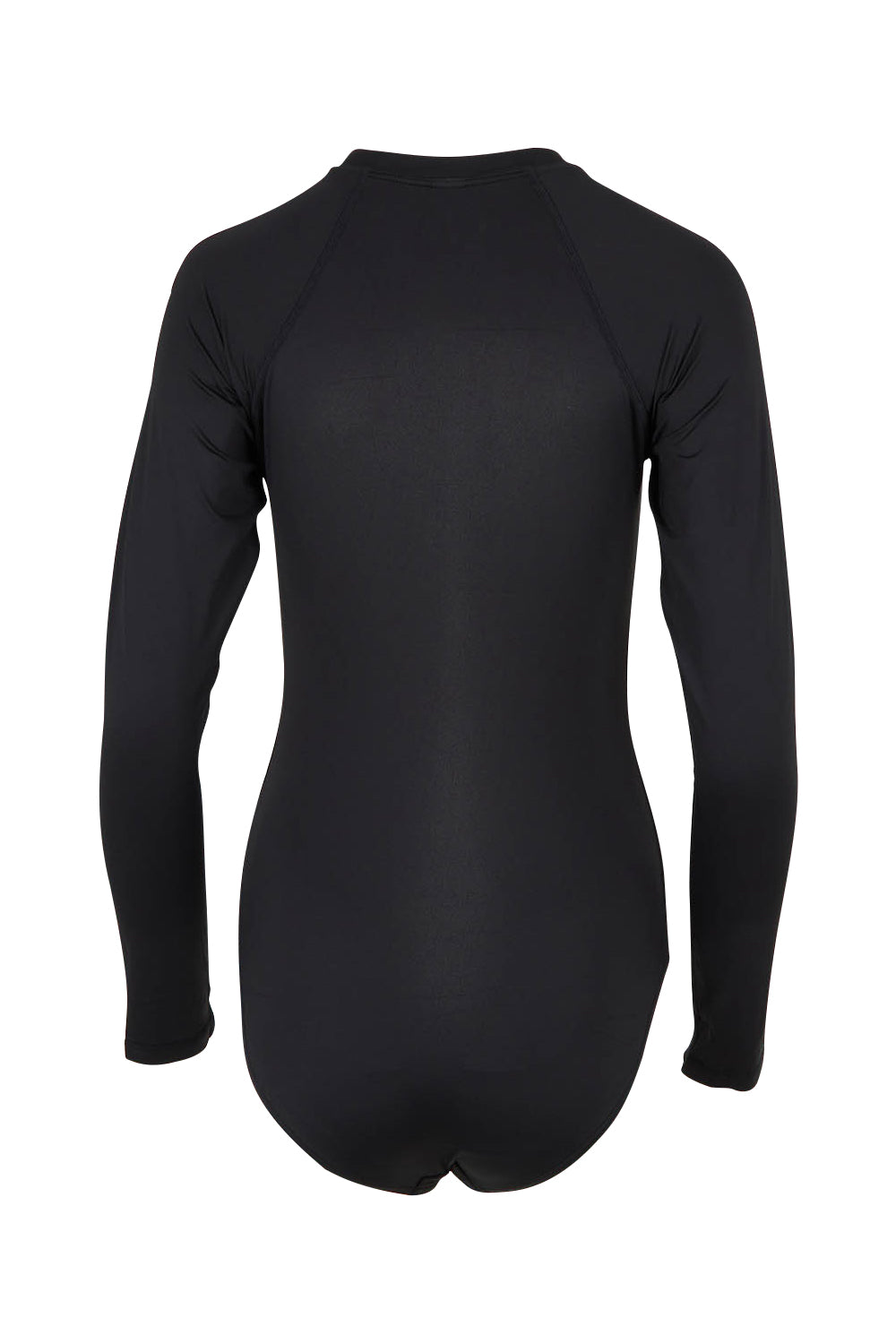 Product shot of the Long Sleeved Multifit One Piece in colour Black (Black), from the back
