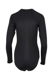 Product shot of the Long Sleeved Multifit One Piece in colour Black (Black), from the back