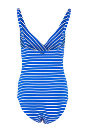 Product shot of the Chamarel Cross Front Multifit One Piece in colour Cobalt (Blue), from the back