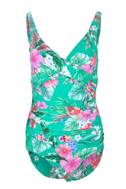 Product shot of the Cross Front Multifit One Piece in colour Evergreen (Green), from the front