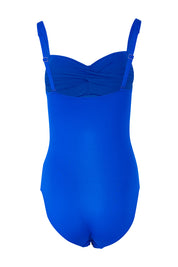 Product shot of the Twist Front Multifit One Piece in colour Cobalt (Blue), from the back