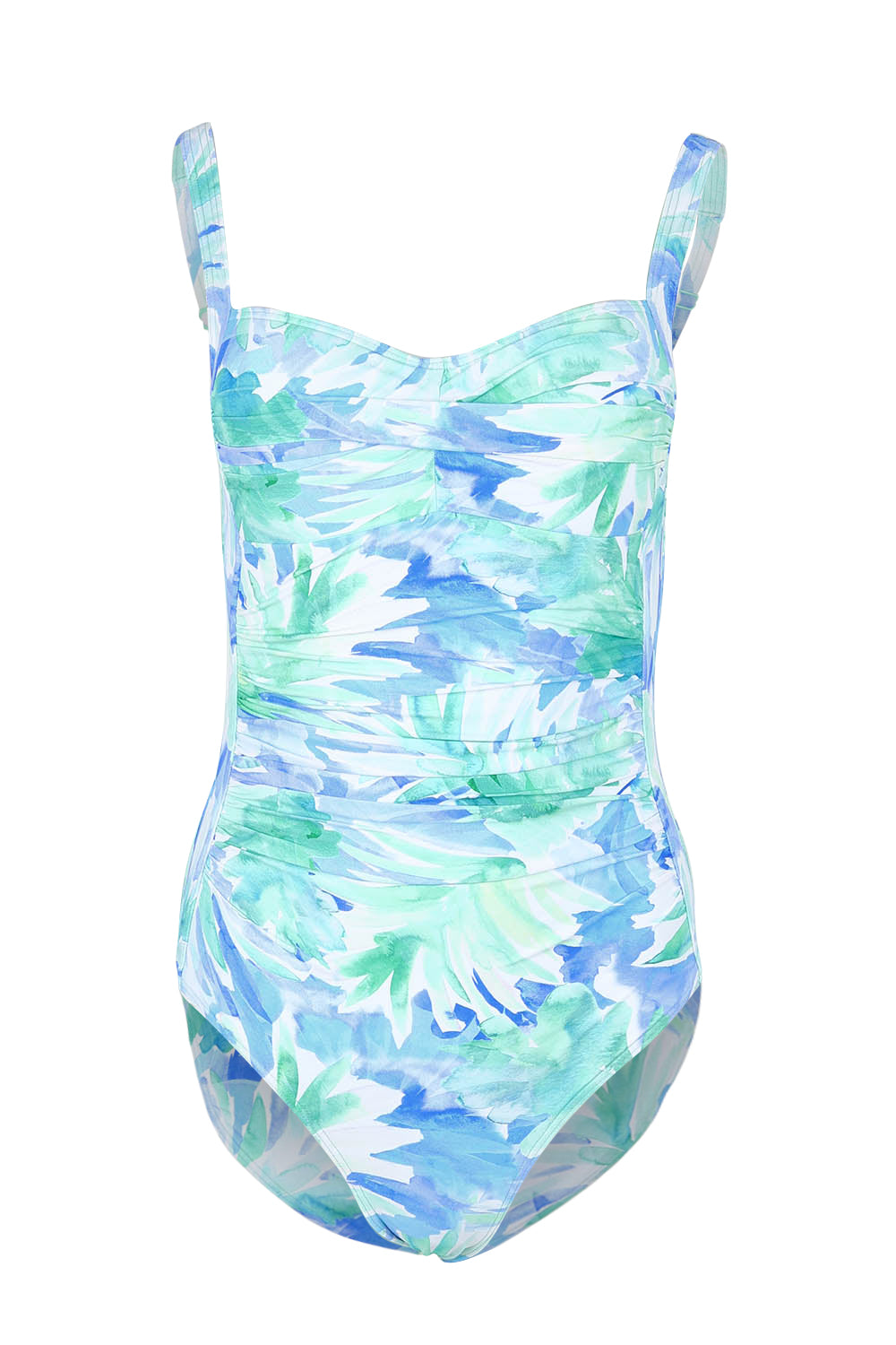 Product shot of the Twist Front Multifit One Piece in colour Blue (Blue), from the front