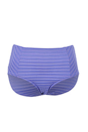 Product shot of the Panelled High Waist Pant in colour Iris (Blue), from the front