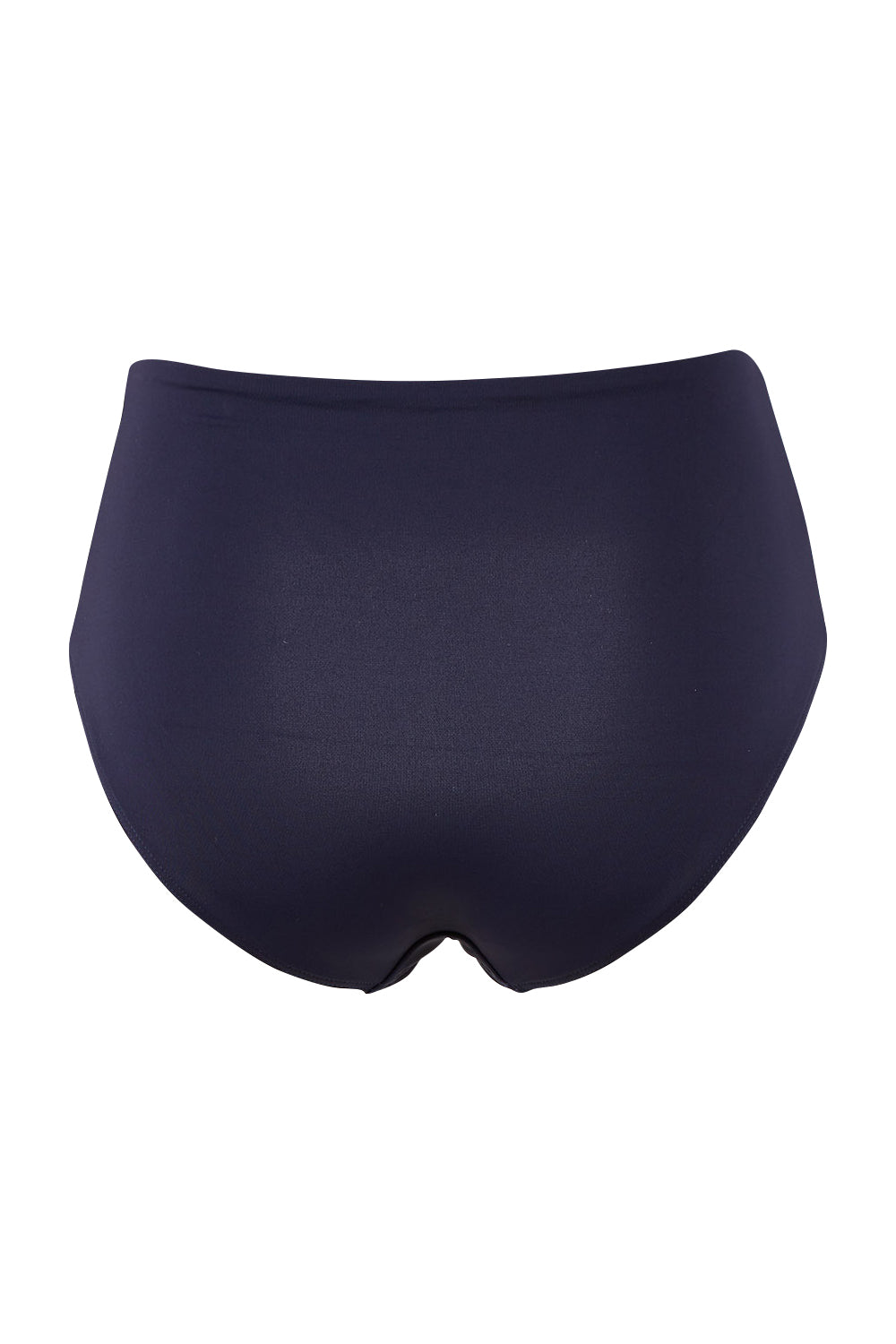 Product shot of the High Waist Gathered Side Pant in colour Nightsky (Blue), from the back
