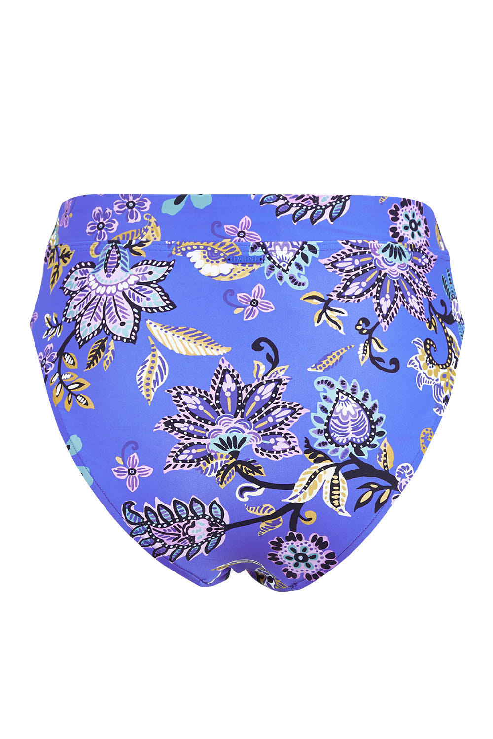 Product shot of the High Waist Band Pant in colour Cobalt (Blue), from the back