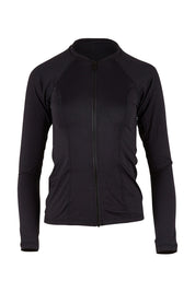 Product shot of the Long Sleeved Rash Vest in colour Black (Black), from the front