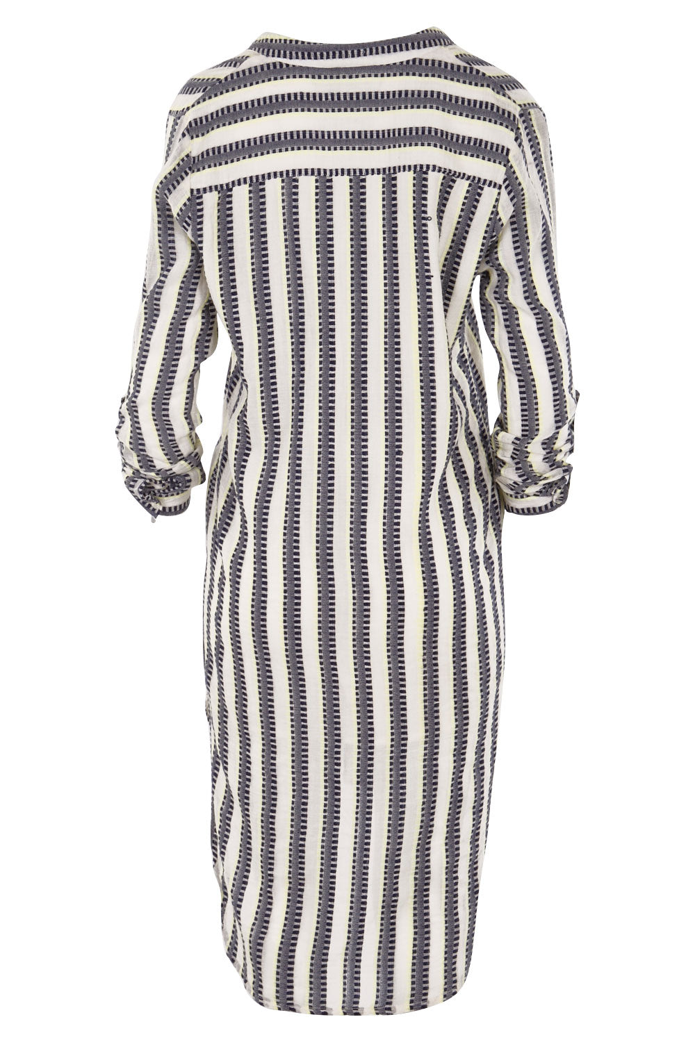 Product shot of the Andros Dress in colour Stripe (White), from the back