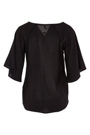 Product shot of the Farreras Blouse in colour Black (Black), from the back