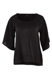 Product shot of the Farreras Blouse in colour Black (Black), from the front