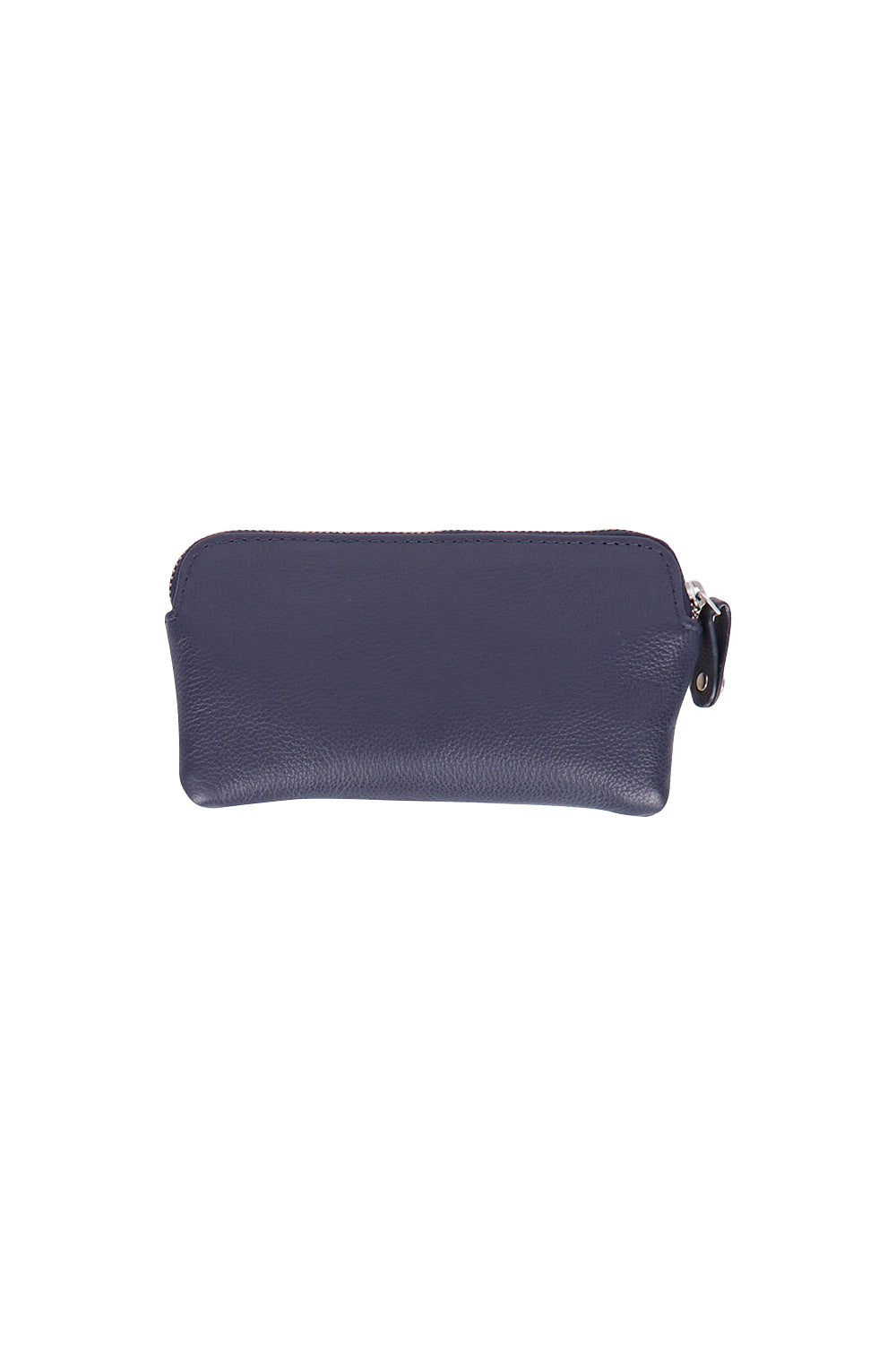Product shot of the Lucy Leather Coin Pouch in colour Navy (Blue), from the back