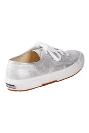 Product shot of the Lamew Metallic Sneaker in colour Silver (Metallics), from the back