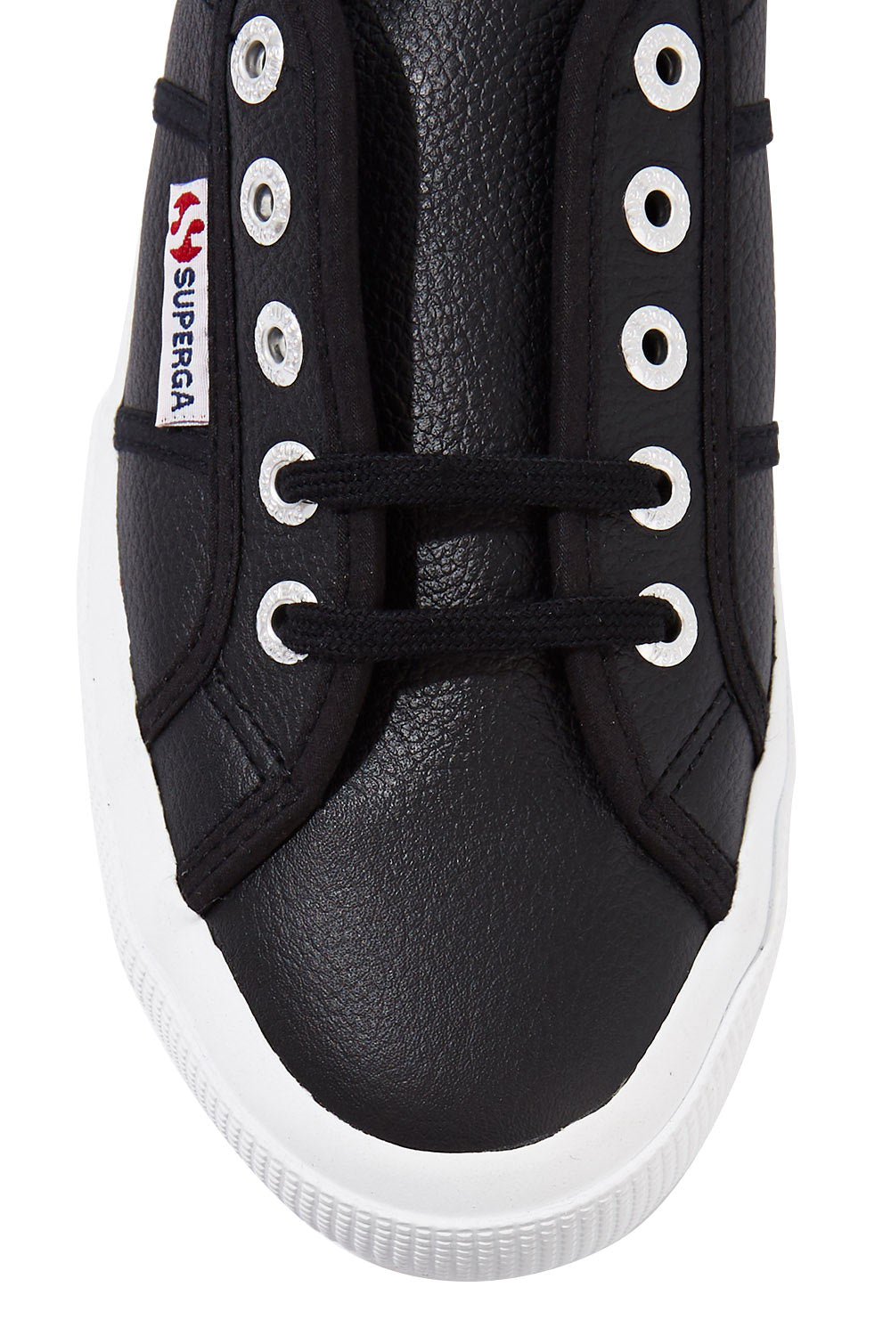 Product shot of the Cotu Leather Sneaker in colour BlackWhite (Black), detail