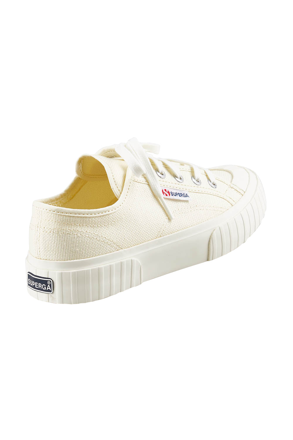 Product shot of the 2630 Stripe Platform Sneaker in colour Beigenat, from the back