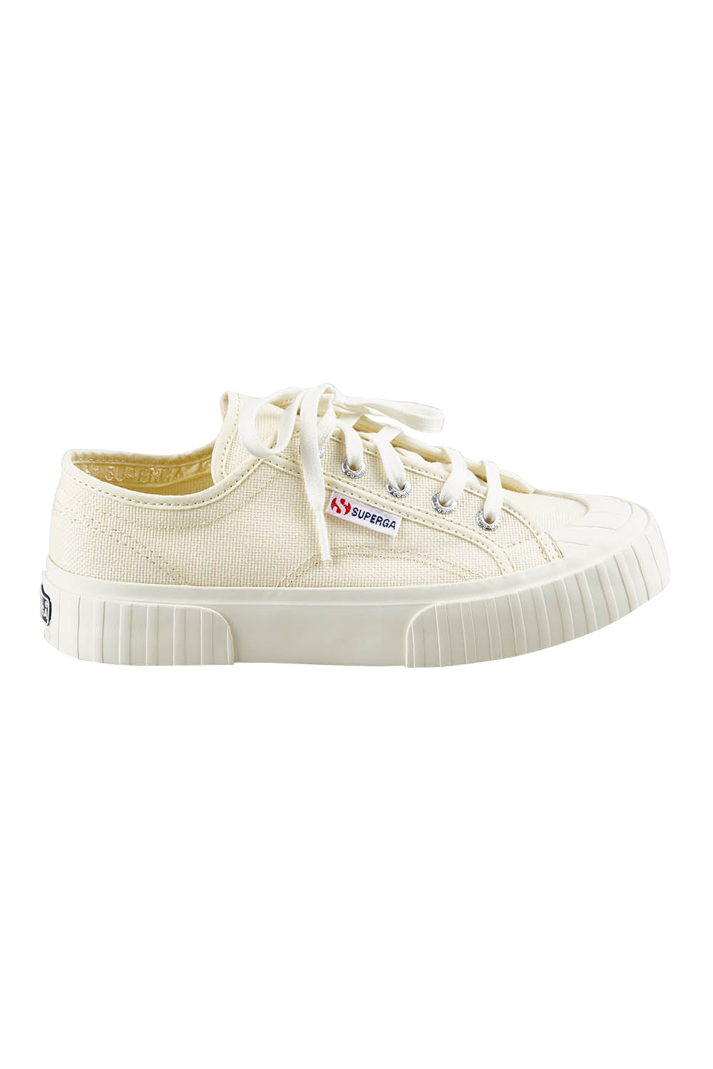 Product shot of the 2630 Stripe Platform Sneaker in colour Beigenat, from the front