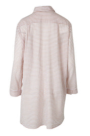 Product shot of the Summer Stripe Painters Shirt in colour Bone, from the back