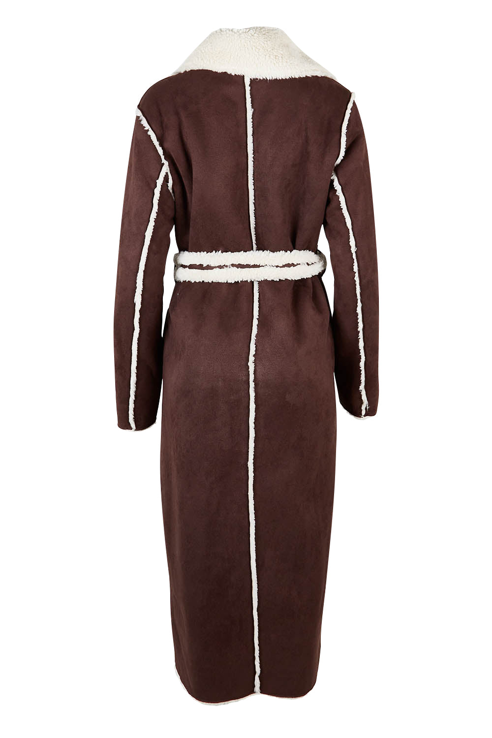 Product shot of the Sterling Coat in colour Chocolate, from the back