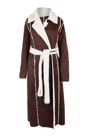 Product shot of the Sterling Coat in colour Chocolate, from the front