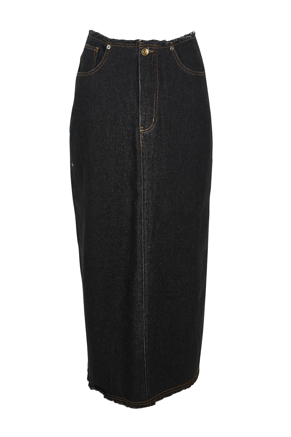 Product shot of the Macey Skirt in colour Blackwash (Black), from the front